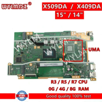 X509BA A4/A6/A9 CPU 4GB/8GB RAM Laptop Motherboard For Asus X509BA D409BA M409BA D509BA M509BA X409BA X409B Mainboard