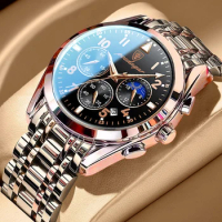 Swiss Brand POEDAGAR Luxury Mens Watches Business Chronograph Waterproof Male Wristwatch Luminous Watch Men Relogio Masculino