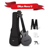 23 Inch Enya Nova U Mini Simple Soprano Ukulele 53.3cm – Carbon Fiber Travel Ukulele – With Beginner Kit Includes