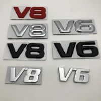 V6 V8 3D Metal Emblem 4WD Displacement 2.0 T 1.8 T 2.4 T 3.0 T Turbo Engine Rear Trunk Badge Decals Auto Tail Sticker