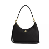 COACH [12.12 Dealcember] Teri Pebble Leather Hobo Bag Black Ghw
