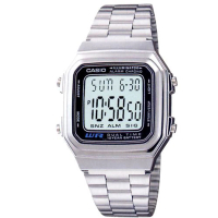 【CASIO】復古銀方形經典電子錶(A-178WA-1A)