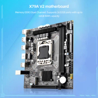 Desktops Mainboard X79A V2 PCI-E 16X Graphics Card Slot M-ATX 64GB LGA1356 2 DDR3 Desktops Motherboard 5.1 Audio Channel