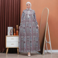 Gamis Rayon Etnik Motif Songket, Gamis Viral Bahan Rayon Premium Busui