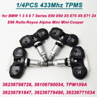 1/4Pcs 433MHz TPMS 36236798726 Tire Pressure Sensor For BMW 1 3 5 6 7 Series Mini R57 Rolls-Royce Alpina 36236771034 36106856227