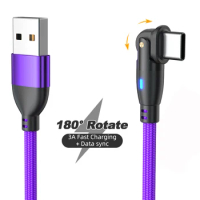 3A 180° Rotate Cable For iPhone 13 Huawei P smart Pro 2019 nova 6 5G Huawei nova 6 Huawei nova 6SE MatePad Pro10.8 TypeC Charger