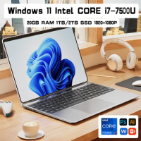 14.1 Inch Portable Laptop Computer Intel Core i7 7500U Dual Core 20GB RAM 512GB 1TB 2TB SSD Windows 11 Laptop Pc Gamer Notebook