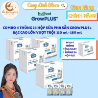 [ CHỌN PHÂN LOẠI ] ( Bạc ) Combo 4 thùng 24h Grow Plus+ Bạc Nutifood Sweden  pha sẵn  110ml /180ml  