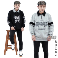 OFFLINE sweater rugby / turtleneck / halfzip vol. 1 unisex pria dan wanita / sweater keren cowok cew