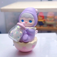 PUCKY Milk Bottle Baby Doll Figure Toy Cute Beanie Purple Tumbler Fairy Elf Feeder Angel Figurine Home Decoration Designer Toy
