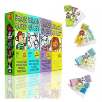 4Packs/Lot Brain Brain Quest Series Cards Questions To Build Your Toddler's Word Skills Brain Task Intelligence Development Card