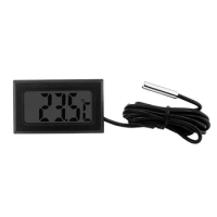 Mini LCD Digital Thermometer with Waterproof Probe Indoor Outdoor Convenient Temperature Sensor for Refrigerator Fridge Aquarium