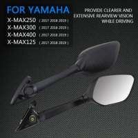 2 Pcs Motorcycle Side Mirror Black Plastic Rearview Mirror Motorcycle Accessories for Yamaha XMAX 300 400 125 250 2017 2018 201