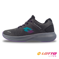 【LOTTO 義大利】女 輕步 防潑水輕量跑鞋 (黑紫-LT2AWR7120)