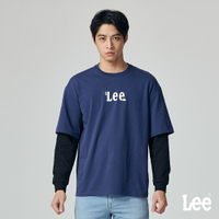 Lee 男女同款 寬鬆版 小LOGO Buddy Lee印花 棒球裝拼接袖 假兩件 長袖T恤 | Modern &amp; FITS’ EM ALL