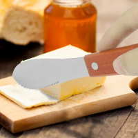 Butter Knife with Wooden Handle Kitchen Tools Cheese Knife Cheese Knife Jam Knife Pizza Wheel Knife