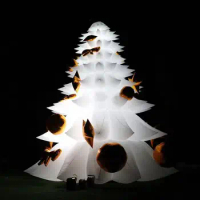 High quality 6/8 meters 20/26ft height LED lighting inflatable white Christmas tree for decoration