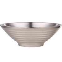 【PUSH!】餐具用品316L不鏽鋼飯碗湯碗泡面碗防燙拉麵碗大號碗(22CM防燙拉麵碗E209-1)