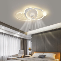 客廳風扇吸頂燈360度搖頭智能靜音電扇燈一體極簡LED主臥室餐廳燈
