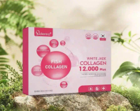 Collagen vảy cá White Jade Puderma 12.000 plus giúp giảm nếp nhăn, mờ thâm nám, tăng cường nội tiết 