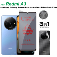 กระจกนิรภัยป้องกันสายลับ 3in1 ฟิล์มกันรอย ฟิล์มกันรอย Xiaomi Redmi A3 พร้อมตัวป้องกันหน้าจอ ฟิล์มเลน