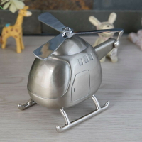創意直升機存錢罐 金屬飛機零錢罐 儲錢罐 裝飾擺件兒童節日禮品