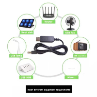 USB to DC 5V 9V 12V Adapter Converter Cable USB to 8 DC Jack for Router Speaker