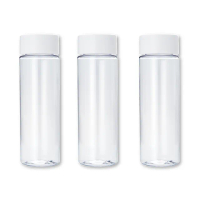 【日本IMOTANI】日本製透明隨身冷水瓶 500ml 3入組(黑白2色任選)