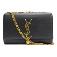 【二手名牌BRAND OFF】SAINT LAURENT YSL 聖羅蘭 黑色 牛皮 KATE 肩背包 354119
