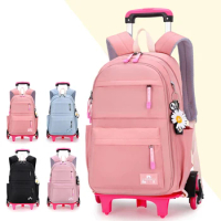 School Rolling Backpack For Teenagers Girl kids Trolley School Bag With wheels Student Backpack Children Waterproof Backpack