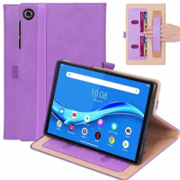 20PCS/Lot Handstrap Folio Stand PU+TPU Case For Lenovo Tab M10 Plus X606 X306 K10 X6C6 Luxury Tablet Cover