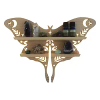 New Butterfly Wood Shelf Butterfly Design Wooden Crystal Display Shelf For Living Dining Room Bed Storage Organizer