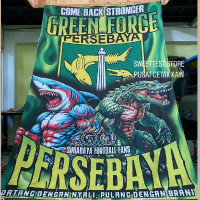 BENDERA 200x300cm, FREE FLAG, STICKER, KUPON BERHADIAH, BERKUALITAS, BENDERA PRINTING PERSEBAYA SURA