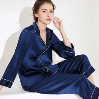 New 100% Silk 100 % Silk Pajamas For Women pyjamas women nightwear pijama Luxury Brand sleepwear pajama set Thick 16.5 Momme