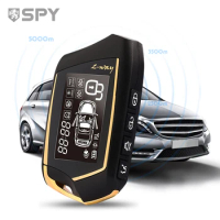 SPY DC 12V 2-way Car Alarm System Universal Automatic Remote Start Lcd Smart Key with 2 Two-way Remote Control