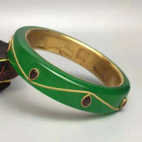 Natural green jade bangles Hand carved pattern bangle jade Antique bracelet bangles for women jade bracelet jade jewelry