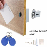 Battery RFID Digital Cabinet Lock Invisible Hidden IC Card Sensor Smart Door Lock Locker Drawer Wardrobe Wooden Door Lock