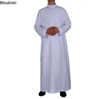 XIGMuslim pakaian lengan panjang untuk lelaki, panjang pakaian islam, arab Saudi, Pakistan, Kurta, Kaftan, ThobeR2023