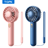 TOPK 1800mAh Rechargeable Mini Portable USB Fan [3-9 Working Hours] Personal Hand Fan table Cute Design Standing fans for room