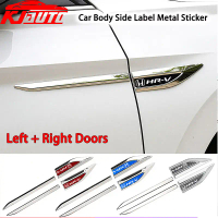 2pcs Honda HR-V Car Badge Side Door Fender Stickers Metal Car Stickers (Right+Left) Stainless Steel 