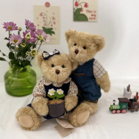 A pair lovers dressed Plush teddy bear plush stuffed toys plush joint teddy bear doll kids toys girl birthday gift for children