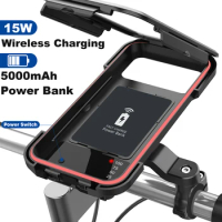 Waterproof Motorcycle Phone Holder 20W PD Quick Charger 15W Wireless Charger Holder Cradle Bike Mount Stand for iPhone Xiaomi