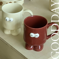 【GOODDAY 好日私藏】emoji大眼睛馬克杯 水果碗 雙耳碗 水杯 韓式情侶杯 奶油水杯 泡麵碗 陶瓷碗 沙拉碗