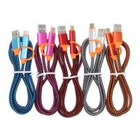 100pcs 2A Micro USB Cable 2 in 1 Fast Charge usb C Cables for Redmi Note 7 Samsung Galaxy S9 s10 Andorid Phone Charging Wire