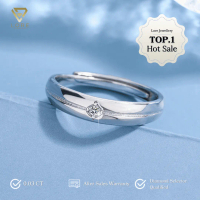 Lore Jewellery - Cincin Unisex Silver Lapis Platinum - Calvin Simple Moissanite Ring