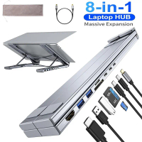 8-in-1 USB-C unit unit dengan stesen dok Universal USB C dok Tablet diri diipat jenis-C hab penghant