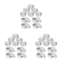 75x 15Ml Aluminium Tin Large Make Up Candle Pots Capacity Empty Big Cosmetic/Candle/Spice Pots/Hair Product