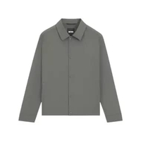 Hugo Boss P Carper Coach Relaxed-fit Overshirt In Stretch Wool Blend Grey 44 Grey