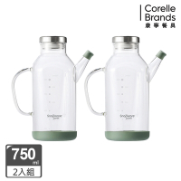 【美國康寧】(2入組)Snapware多功能附刻度耐熱玻璃水壺 750ml(油壺/茶壺/調味罐/咖啡壺)