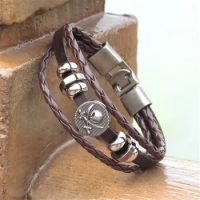 XiongHang Wholesale Fashion Skull Bloody Bones Alloy Leather Bracelet For Men 1pcs Free Shipping